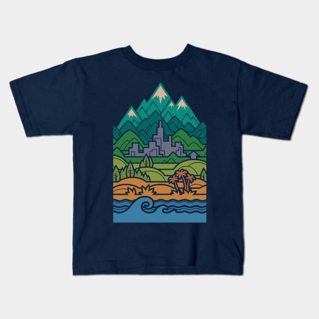 Small World Landscapes Kids T-Shirt by Waynem